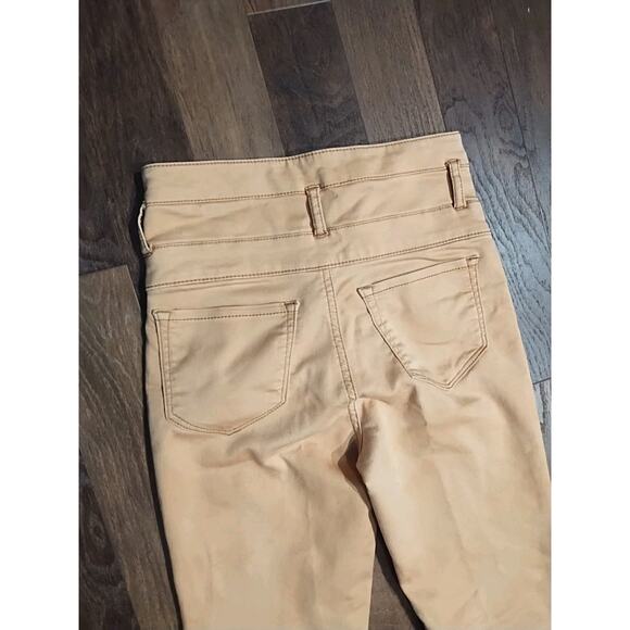 REFUGE SUPER SKINNY HI-WAIST WOMENS Mustard DENIM JEANS Size 2 XS Button Sailor - Picture 4 of 5